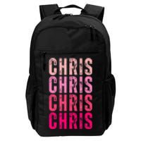 I Love Chris First Name Chris Vintage Daily Commute Backpack