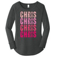 I Love Chris First Name Chris Vintage Women's Perfect Tri Tunic Long Sleeve Shirt