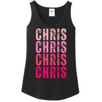 I Love Chris First Name Chris Vintage Ladies Essential Tank