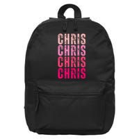 I Love Chris First Name Chris Vintage 16 in Basic Backpack