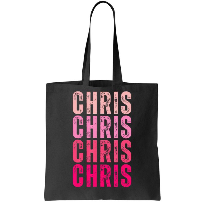 I Love Chris First Name Chris Vintage Tote Bag