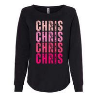 I Love Chris First Name Chris Vintage Womens California Wash Sweatshirt