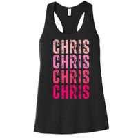 I Love Chris First Name Chris Vintage Women's Racerback Tank