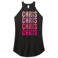 I Love Chris First Name Chris Vintage Women's Perfect Tri Rocker Tank