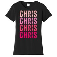 I Love Chris First Name Chris Vintage Women's T-Shirt