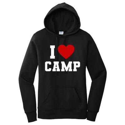 I Love Camp Summer Camp Camping S'more Glamping Outdoor Women's Pullover Hoodie