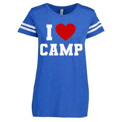 I Love Camp Summer Camp Camping S'more Glamping Outdoor Enza Ladies Jersey Football T-Shirt