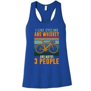 I Like Cycling And Whiskey And Maybe 3 People Women's Racerback Tank