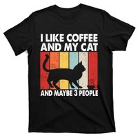 I Like Coffee And My Cat And Maybe 3 People Vintage T-Shirt