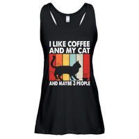 I Like Coffee And My Cat And Maybe 3 People Vintage Ladies Essential Flowy Tank