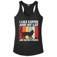 I Like Coffee And My Cat And Maybe 3 People Vintage Ladies PosiCharge Competitor Racerback Tank