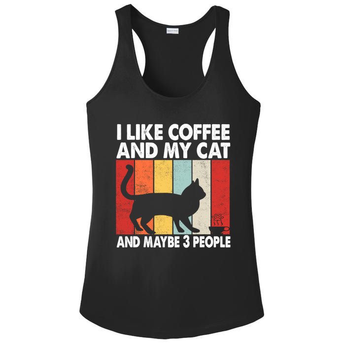 I Like Coffee And My Cat And Maybe 3 People Vintage Ladies PosiCharge Competitor Racerback Tank