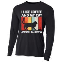 I Like Coffee And My Cat And Maybe 3 People Vintage Cooling Performance Long Sleeve Crew