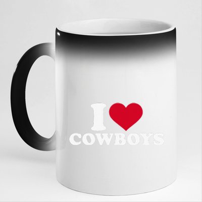 I Love Cowboys 11oz Black Color Changing Mug