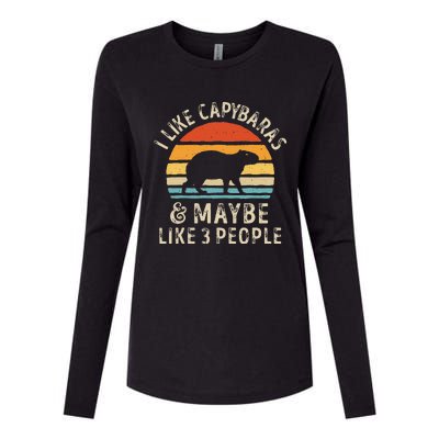 I Like Capybaras and Maybe 3 People Funny Capybara Lover  Womens Cotton Relaxed Long Sleeve T-Shirt