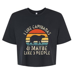 I Like Capybaras and Maybe 3 People Funny Capybara Lover  Bella+Canvas Jersey Crop Tee