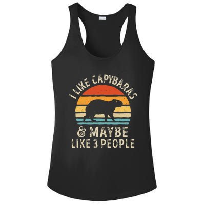 I Like Capybaras and Maybe 3 People Funny Capybara Lover  Ladies PosiCharge Competitor Racerback Tank