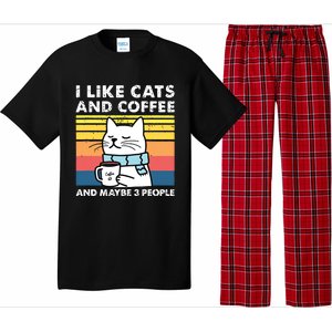 I Like Cats And Coffee And Maybe 3 People Funny Love Cats Pajama Set