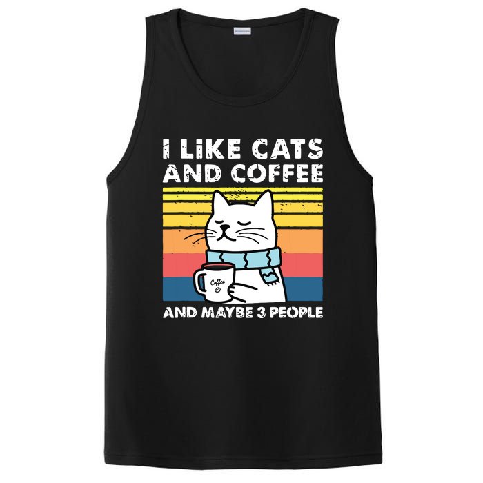 I Like Cats And Coffee And Maybe 3 People Funny Love Cats PosiCharge Competitor Tank