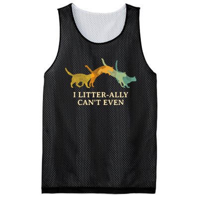 I Litterally Can't Even Cat Lover Funny Kitten Humor Mesh Reversible Basketball Jersey Tank