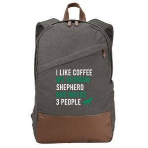 I Like Coffee My Ger Shepherd And Maybe 3 People Gift Cotton Canvas Backpack