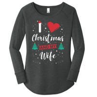 I Love Christmas And My Wife I Snowflakes Xmas Tree Women's Perfect Tri Tunic Long Sleeve Shirt