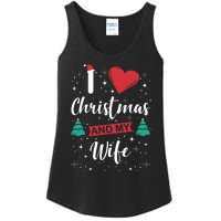 I Love Christmas And My Wife I Snowflakes Xmas Tree Ladies Essential Tank