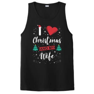 I Love Christmas And My Wife I Snowflakes Xmas Tree PosiCharge Competitor Tank