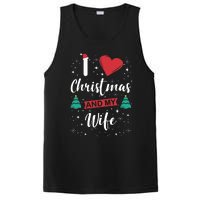 I Love Christmas And My Wife I Snowflakes Xmas Tree PosiCharge Competitor Tank