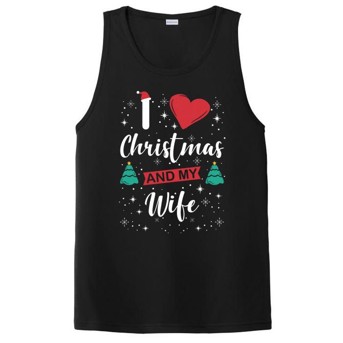 I Love Christmas And My Wife I Snowflakes Xmas Tree PosiCharge Competitor Tank