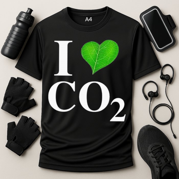 I Love Co2 Carbon Dioxide Climate Change Hoax Global Warming Cooling Performance Crew T-Shirt