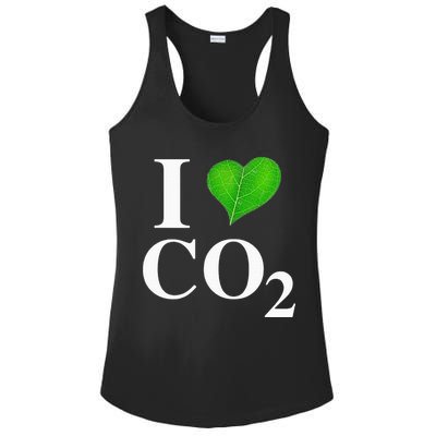 I Love Co2 Carbon Dioxide Climate Change Hoax Global Warming Ladies PosiCharge Competitor Racerback Tank