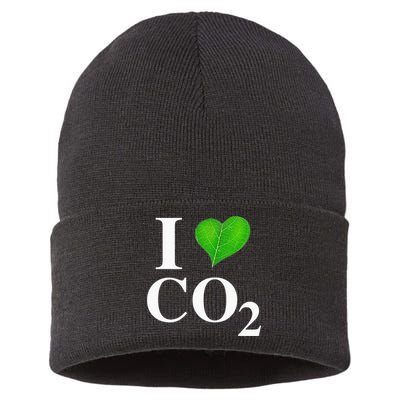 I Love Co2 Carbon Dioxide Climate Change Hoax Global Warming Sustainable Knit Beanie