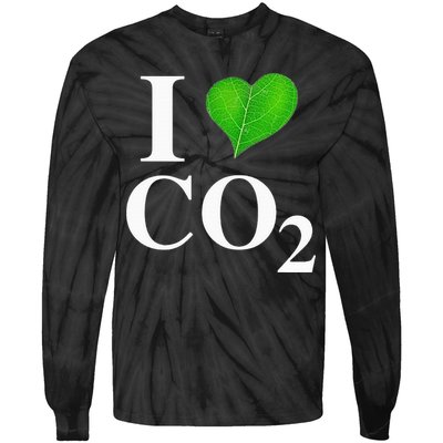 I Love Co2 Carbon Dioxide Climate Change Hoax Global Warming Tie-Dye Long Sleeve Shirt