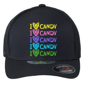 I Love Candy I Love Candy Sweets Lover Flexfit Unipanel Trucker Cap