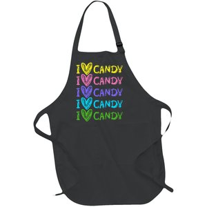 I Love Candy I Love Candy Sweets Lover Full-Length Apron With Pockets