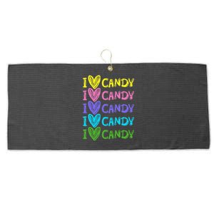 I Love Candy I Love Candy Sweets Lover Large Microfiber Waffle Golf Towel