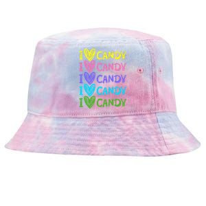 I Love Candy I Love Candy Sweets Lover Tie-Dyed Bucket Hat