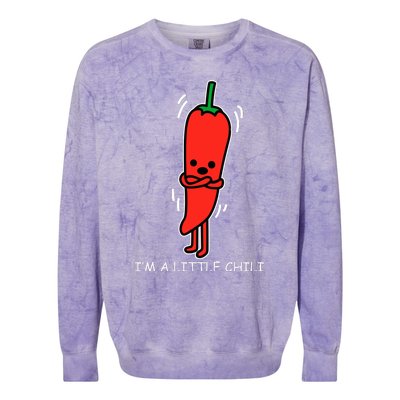 IM Little Chili Funny Saying Pepper Food Pun Colorblast Crewneck Sweatshirt