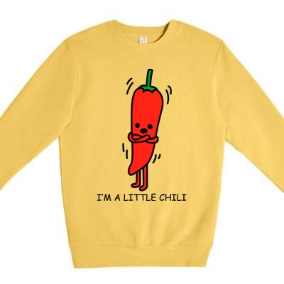 IM Little Chili Funny Saying Pepper Food Pun Premium Crewneck Sweatshirt