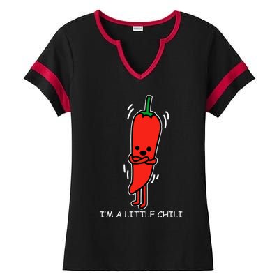 IM Little Chili Funny Saying Pepper Food Pun Ladies Halftime Notch Neck Tee