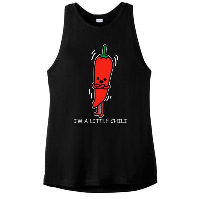 IM Little Chili Funny Saying Pepper Food Pun Ladies PosiCharge Tri-Blend Wicking Tank