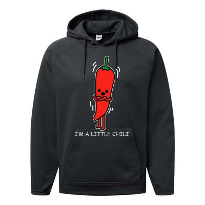 IM Little Chili Funny Saying Pepper Food Pun Performance Fleece Hoodie