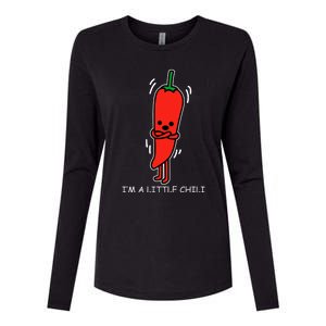 IM Little Chili Funny Saying Pepper Food Pun Womens Cotton Relaxed Long Sleeve T-Shirt