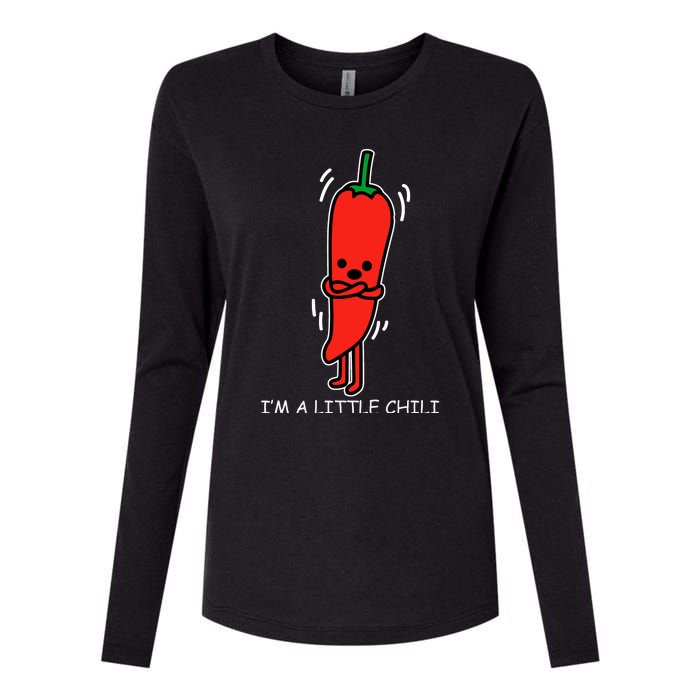 IM Little Chili Funny Saying Pepper Food Pun Womens Cotton Relaxed Long Sleeve T-Shirt