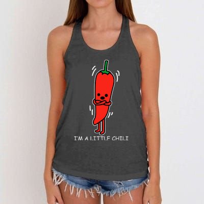 IM Little Chili Funny Saying Pepper Food Pun Women's Knotted Racerback Tank