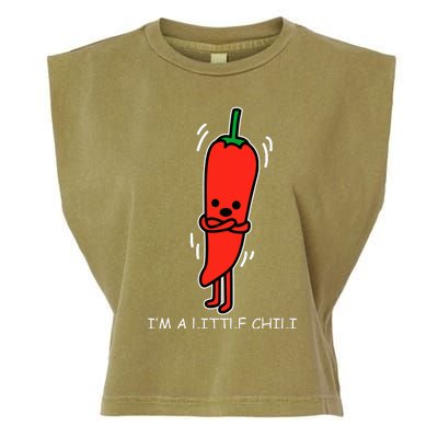 IM Little Chili Funny Saying Pepper Food Pun Garment-Dyed Women's Muscle Tee