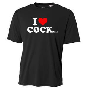 I Love Cocktails I Heart Cocktail Funny Drinking Party Cooling Performance Crew T-Shirt