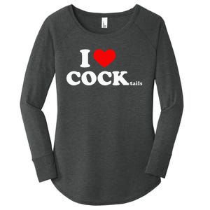 I Love Cocktails I Heart Cocktail Funny Drinking Party Women's Perfect Tri Tunic Long Sleeve Shirt