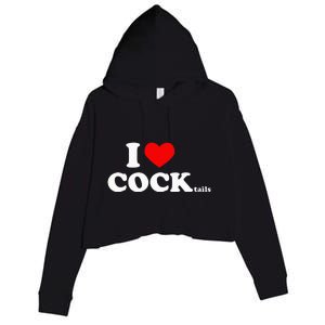 I Love Cocktails I Heart Cocktail Funny Drinking Party Crop Fleece Hoodie